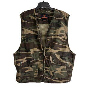 Game Winner Mens Jacket Size 1X/2X  Green Hunting Vest Back Pockets Zipper